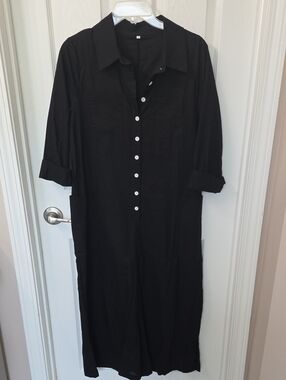 Amazon Black Button-Front Jumpsuit